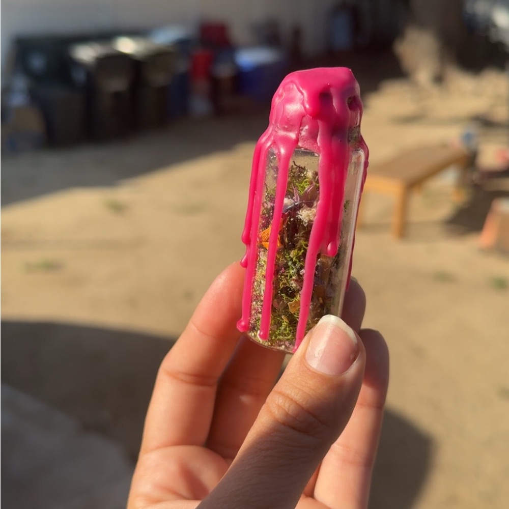 Pink Wax Sealed Glass Vial